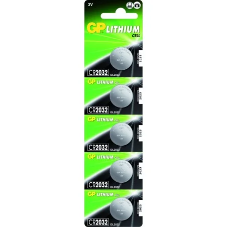 Pile CR2032 (la carte de 5 piles)