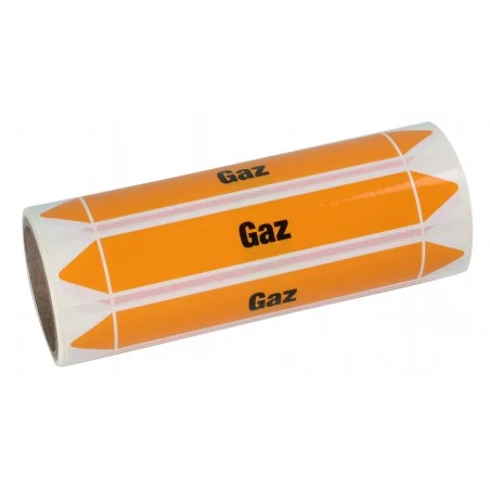 Rouleau de 100 étiquettes Gaz