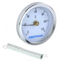 Thermomètre à bracelet en inox D.63 de 0 à +120°C