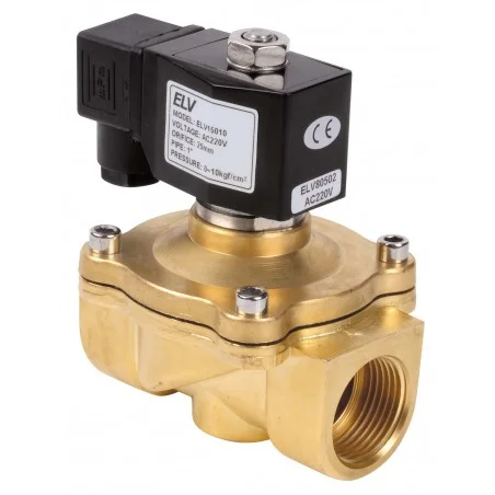 Electrovanne bronze 1\'1/2 NF action directe