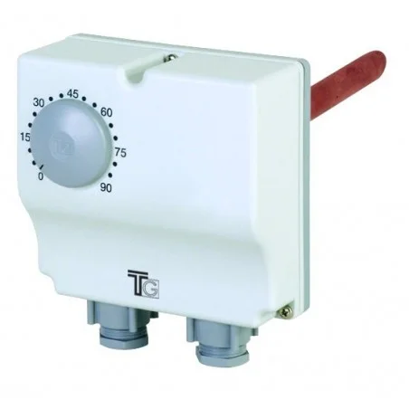 Aquastat plongeant double de 30° à 120° et 0 à 60° avec régl.interne et externe
