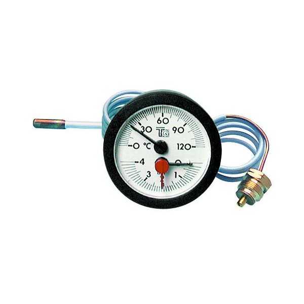 Thermomanomètre rond avec capillaire