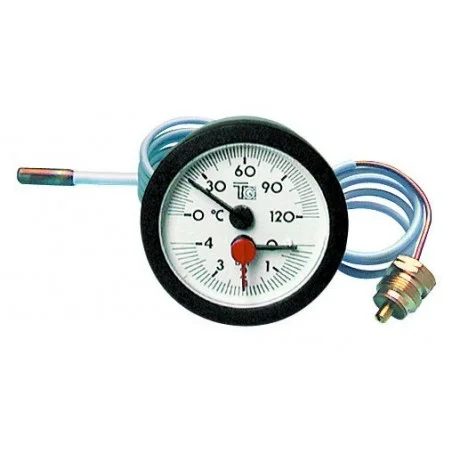 Thermomanomètre rond avec capillaire