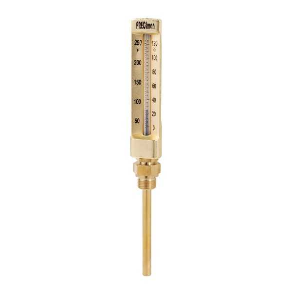 Thermomètre industriel droit 0/+120°C plongeur 63mm hauteur 200mm