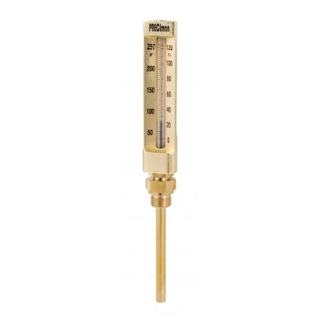 Thermomètre industriel 0/+50°C plongeur 100 droit hauteur 150