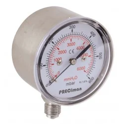 Manomètre inox vertical D63 0/160mbar G1/4'