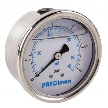 Manomètre glycérine inox axial D100 0/2,5bar G1/2\'