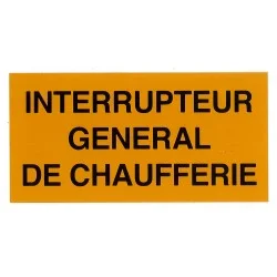 Etiquette INTERRUPTEUR CHAUFFERIE