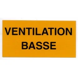 Etiquette VENTILATION BASSE
