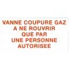 Etiquette VANNE COUPURE GAZ