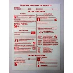 Etiquette CONSIGNE D'INCENDIE
