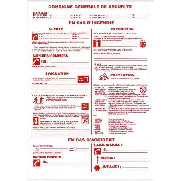 Etiquette : Consigne Sécurité Incendie Chaufferie