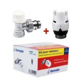 Kit équerre inversé deux pièces pour radiateur 1/2"